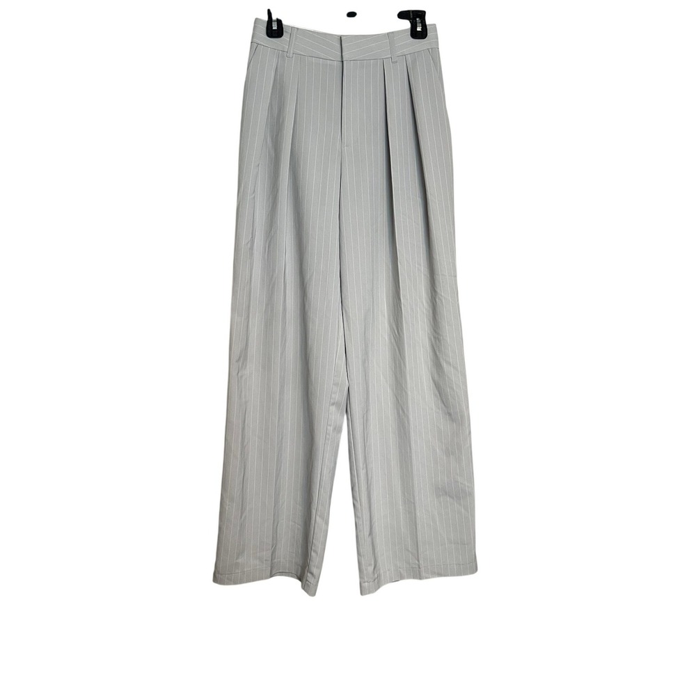 Mavi Grey Pinstripe Wide Leg‎ Pleated Trousers High Rise M1010782 Fall24